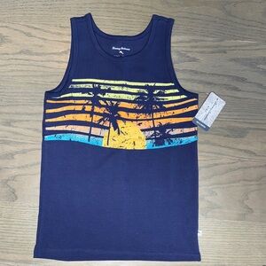 NWT Boy’s Tommy Bahama Blue Tank with Tropical Sunset Design
